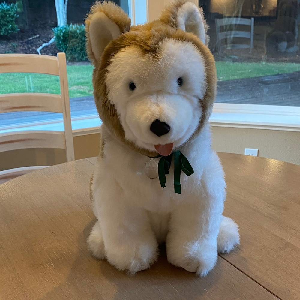 1999 Mervyn’s Russet Red Siberian Husky Plush Stuffed Dog. 17”